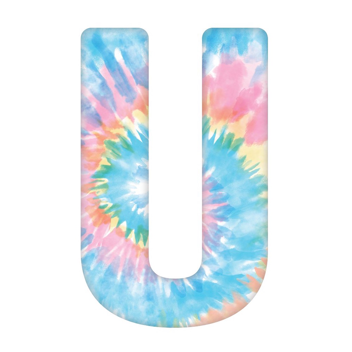 Tie-Dye Letter U Fabric Panel