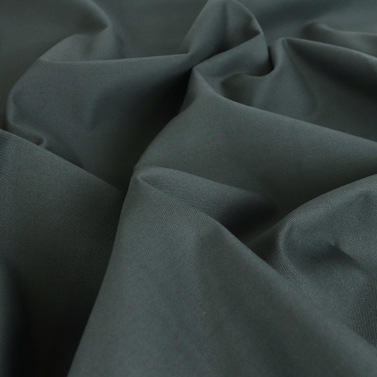 Deadstock Brushed Cotton Twill - Graphite - END OF BOLT 30cm