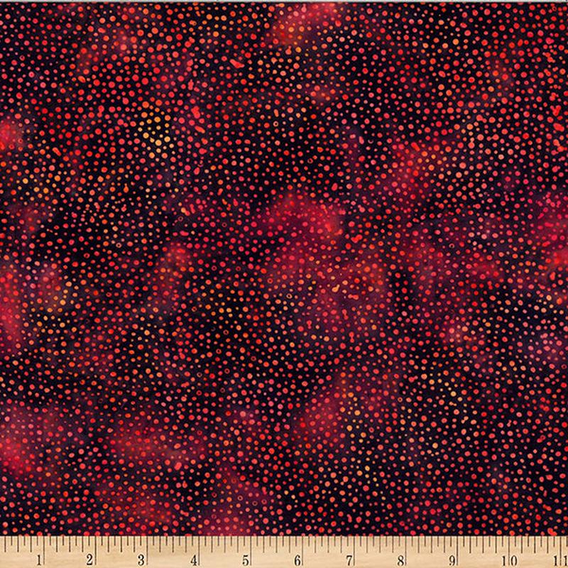 Fabric Hoffman Paprika Bali Hand Painted Dots Batiks by the Quarter Yard 885-389
