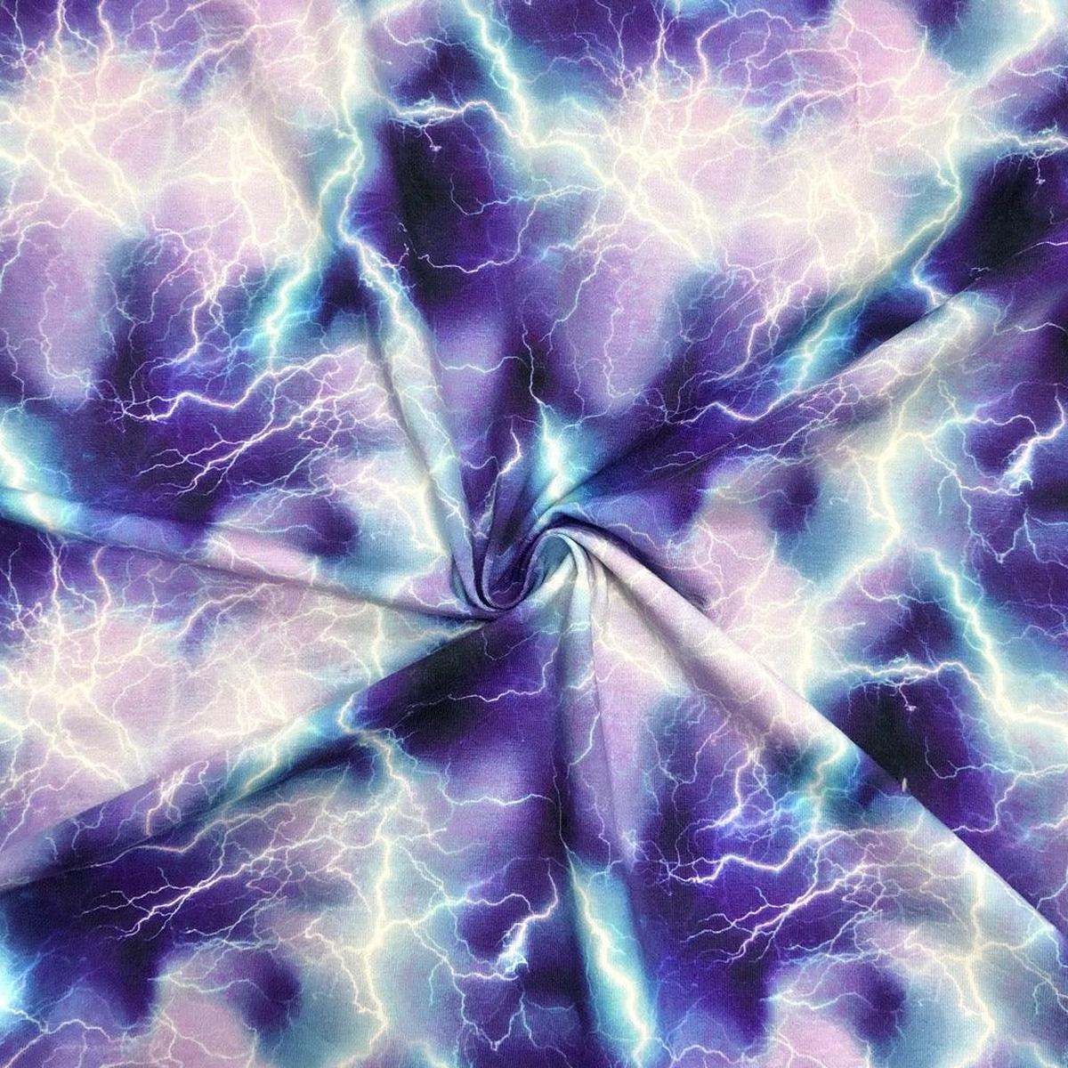 Lightning Bolts Cotton Jersey Fabric - Little Johnny