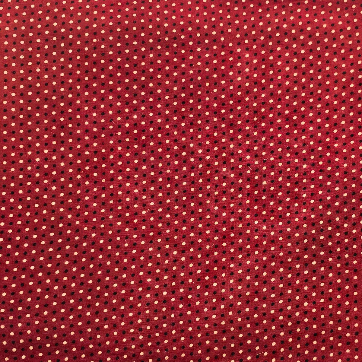 Pure Cotton Ajrak Vegetable Dyed Maroon With Dotes Hand Block Print Fabric