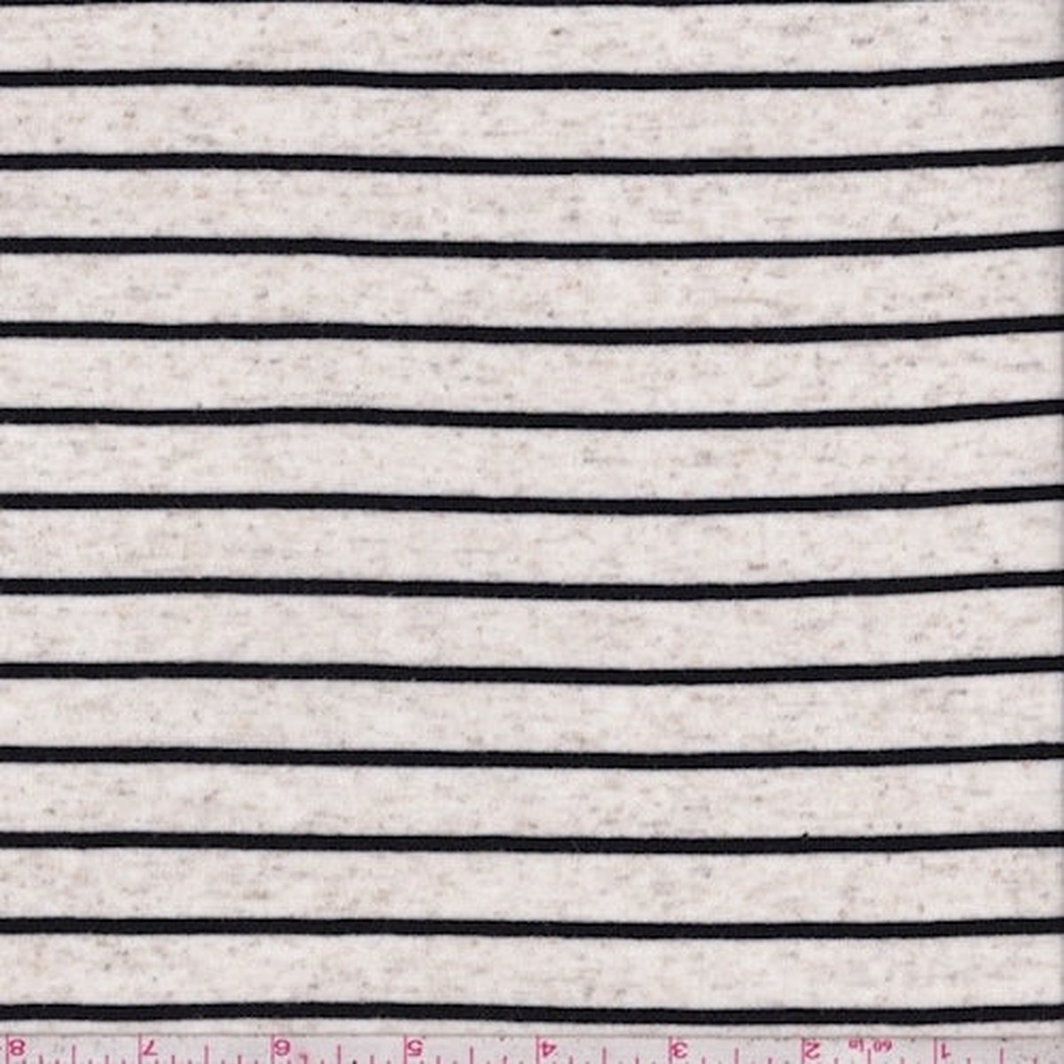 3 3/4 YD PC-Heather Oatmeal/Black Stripe Rayon Jersey Knit Fabric