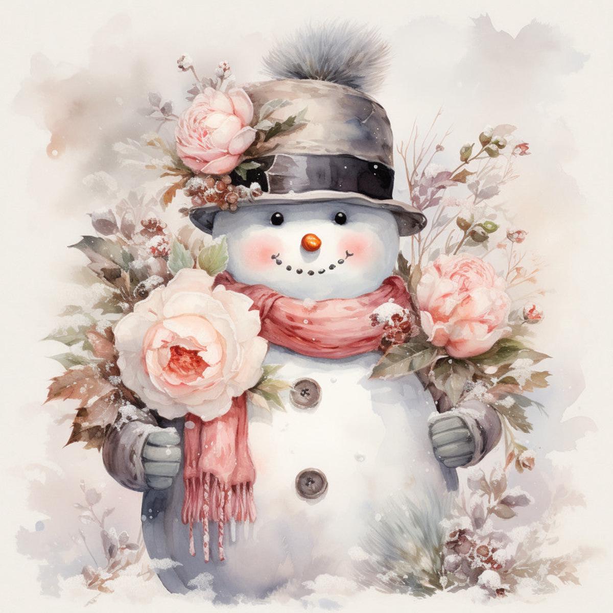 Classic Snowman Fabric Panel 28