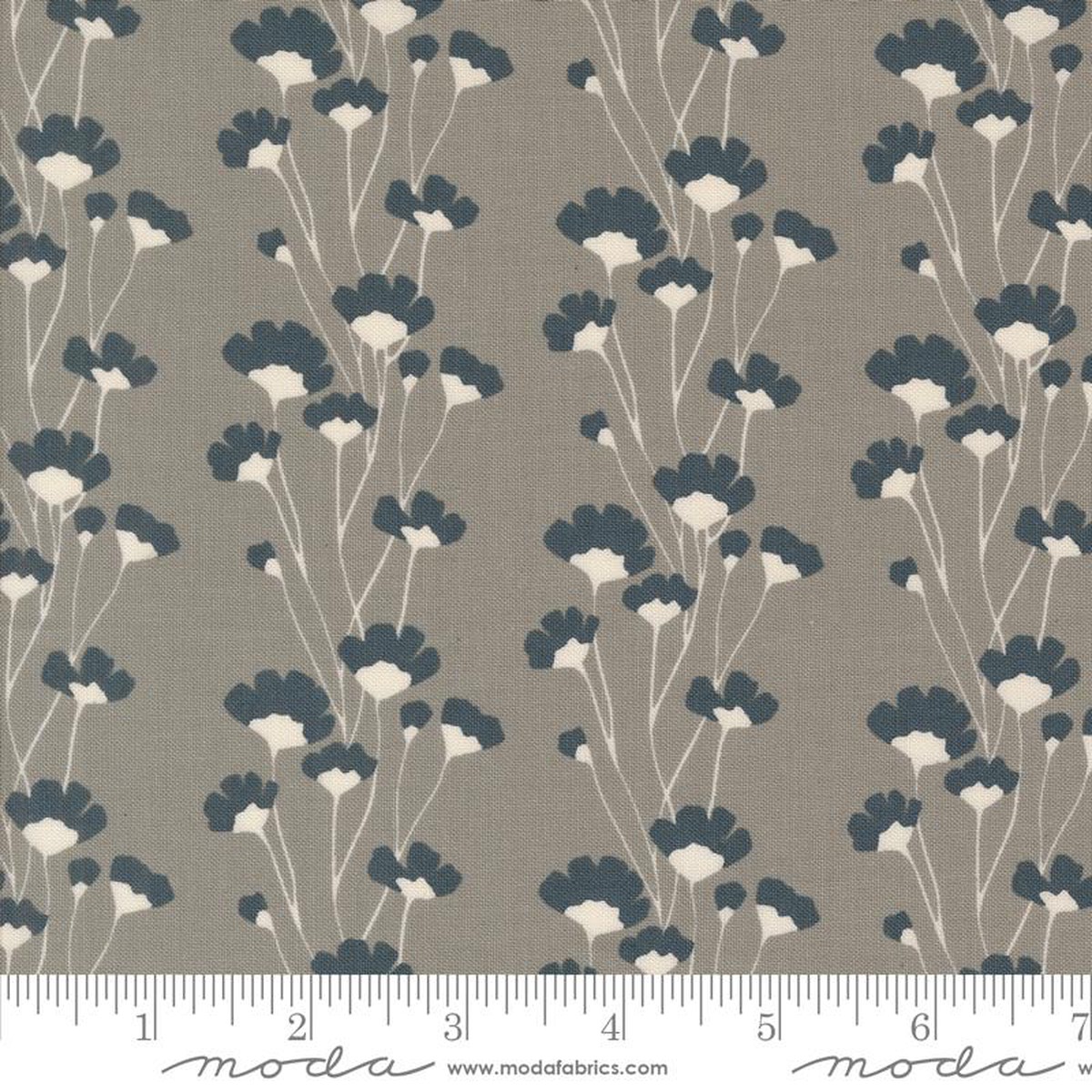 Fabric Moda Pewter Overcast Flower Chains Rainier by the Quarter Yard 38142-16
