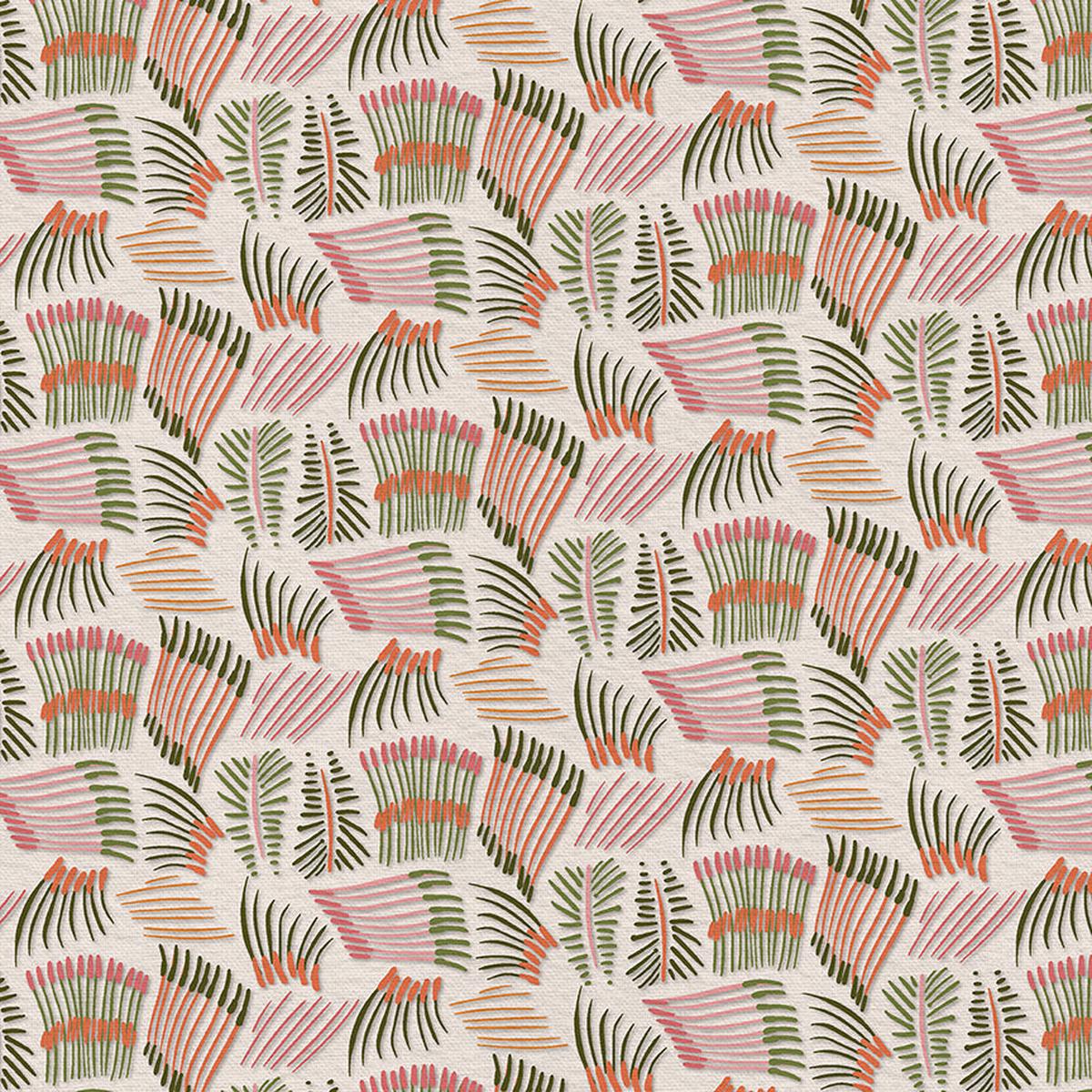 Fanning Lines - Green/Pink - Sateen - 118"
