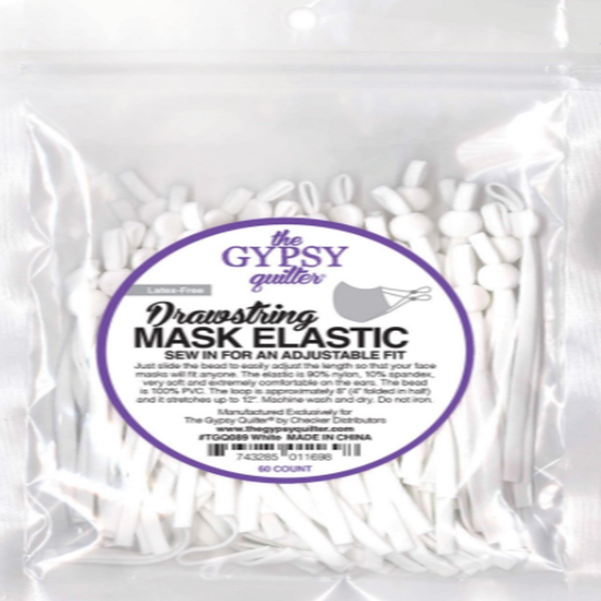The Gypsy Quilter soft - 60 count White nylon & spandex 1/4"