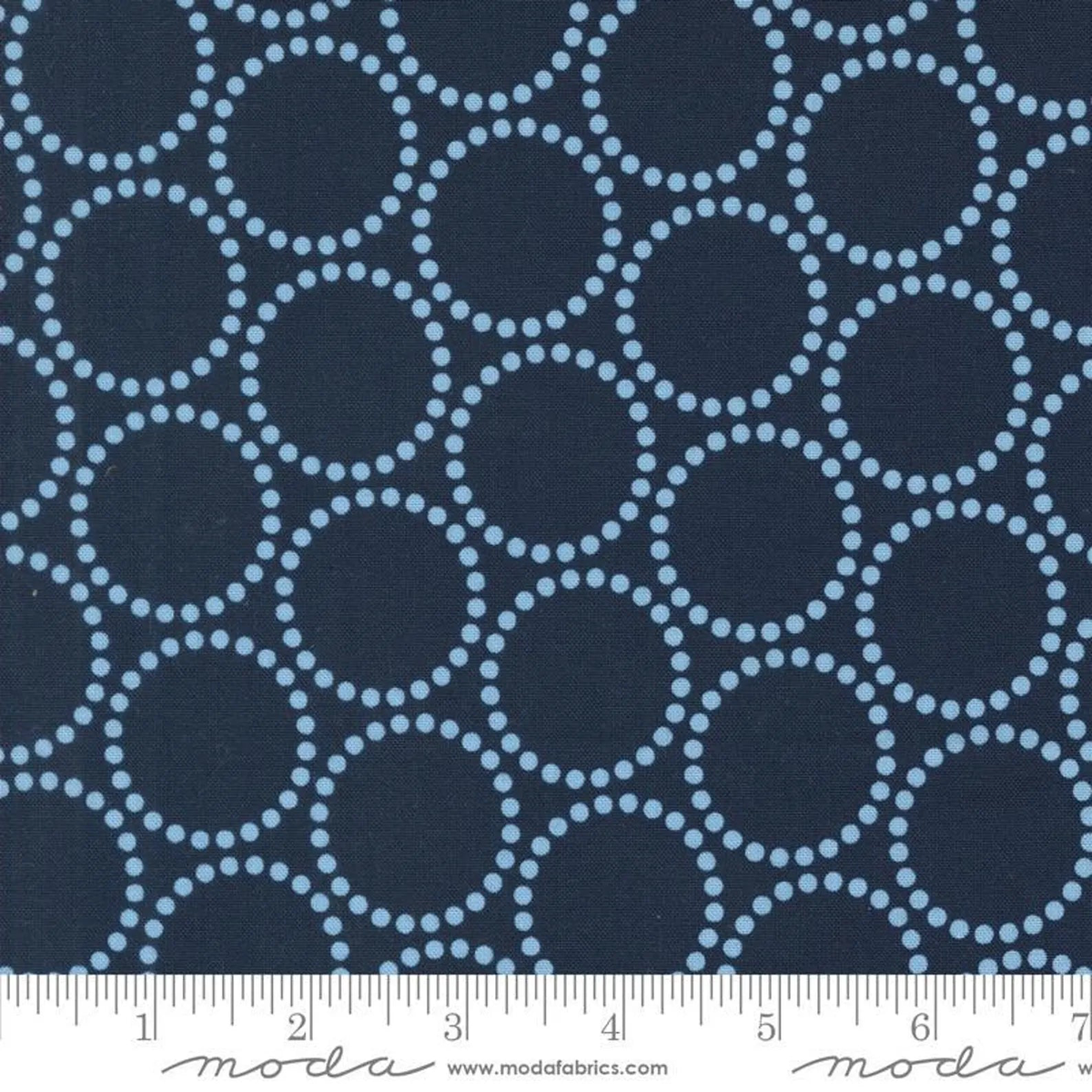 Printed Cotton Poplin - Love Letter for Moda - Peacoat Ring