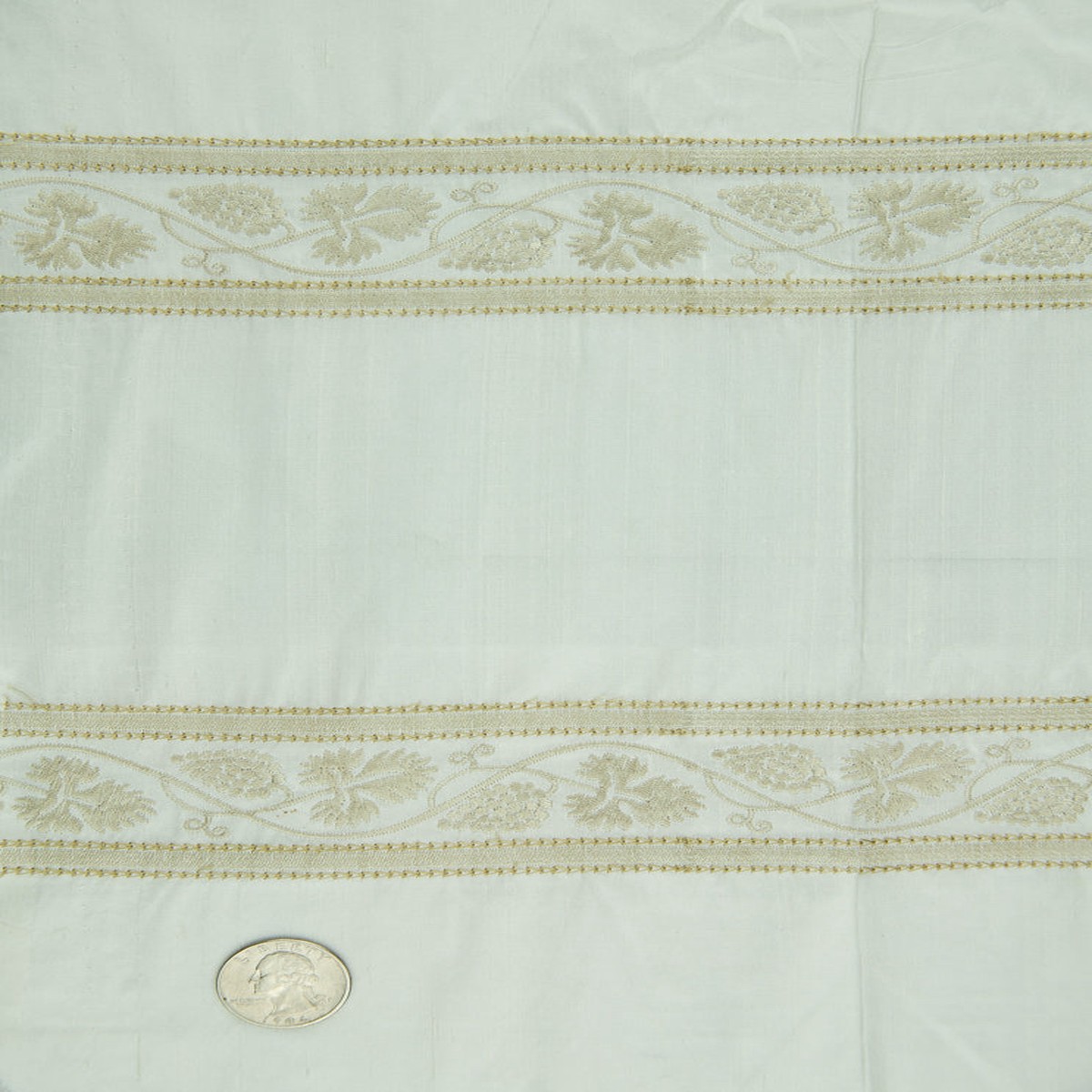 Embroidered Dupioni Silk MED-186/4 Fabric