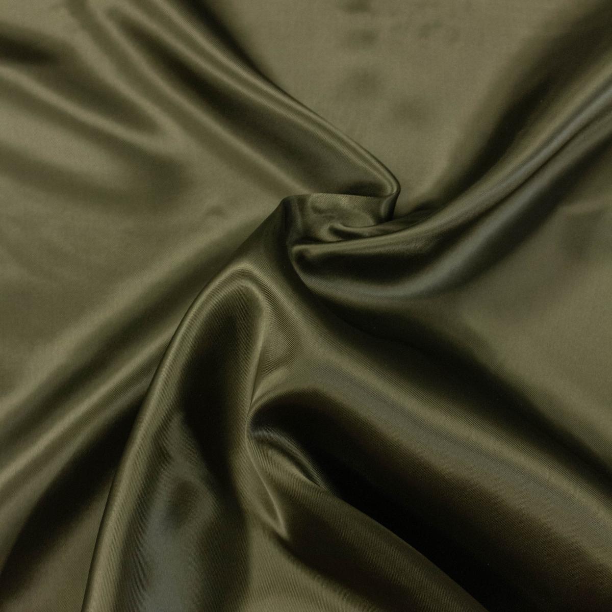 Merol Khaki Green Viscose Satin Lining Fabric