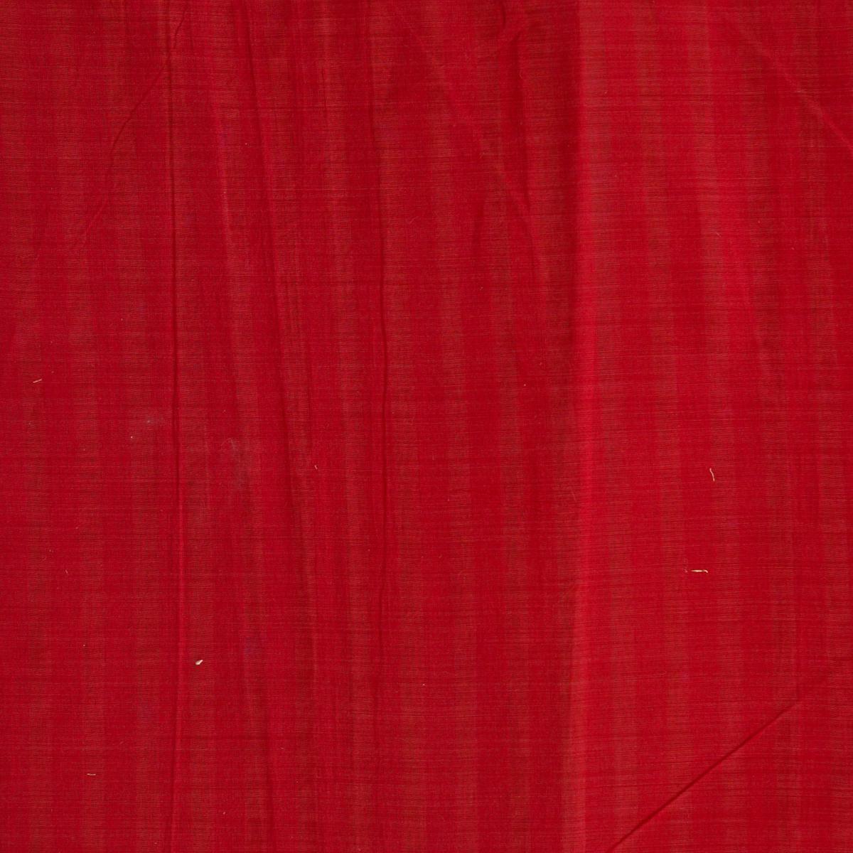 Silk Cotton Red With Kora Stripes Fabric