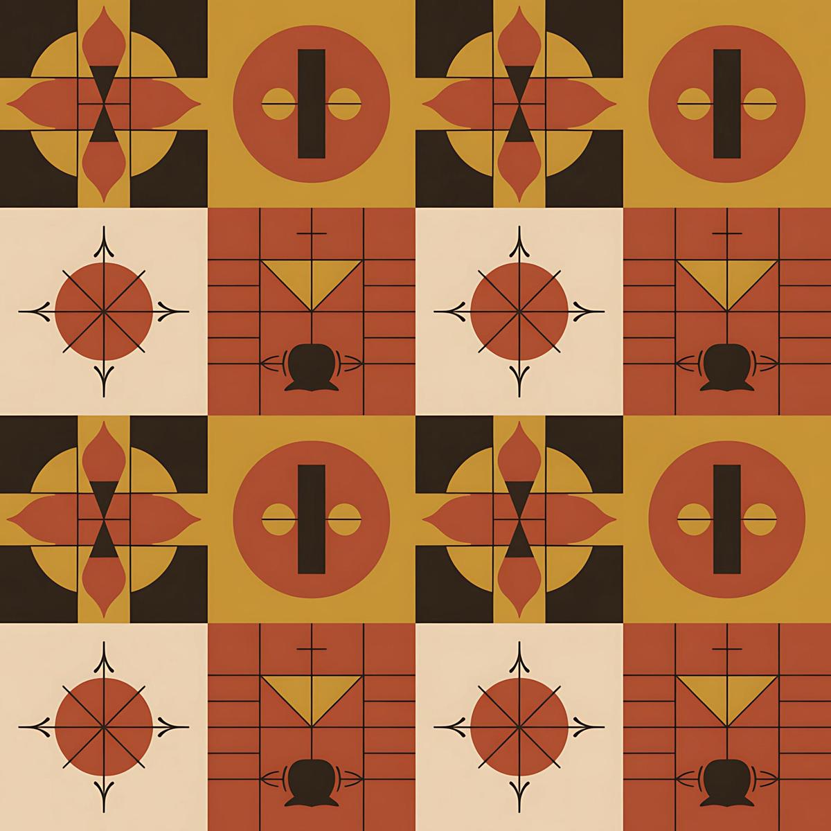 Black History Month Bauhaus Pattern 15 Quilting Cotton Fabric