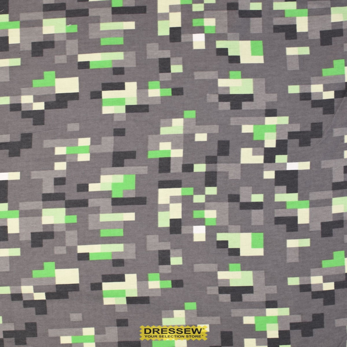 Minecraft Emerald Ore Flannelette Grey / Green