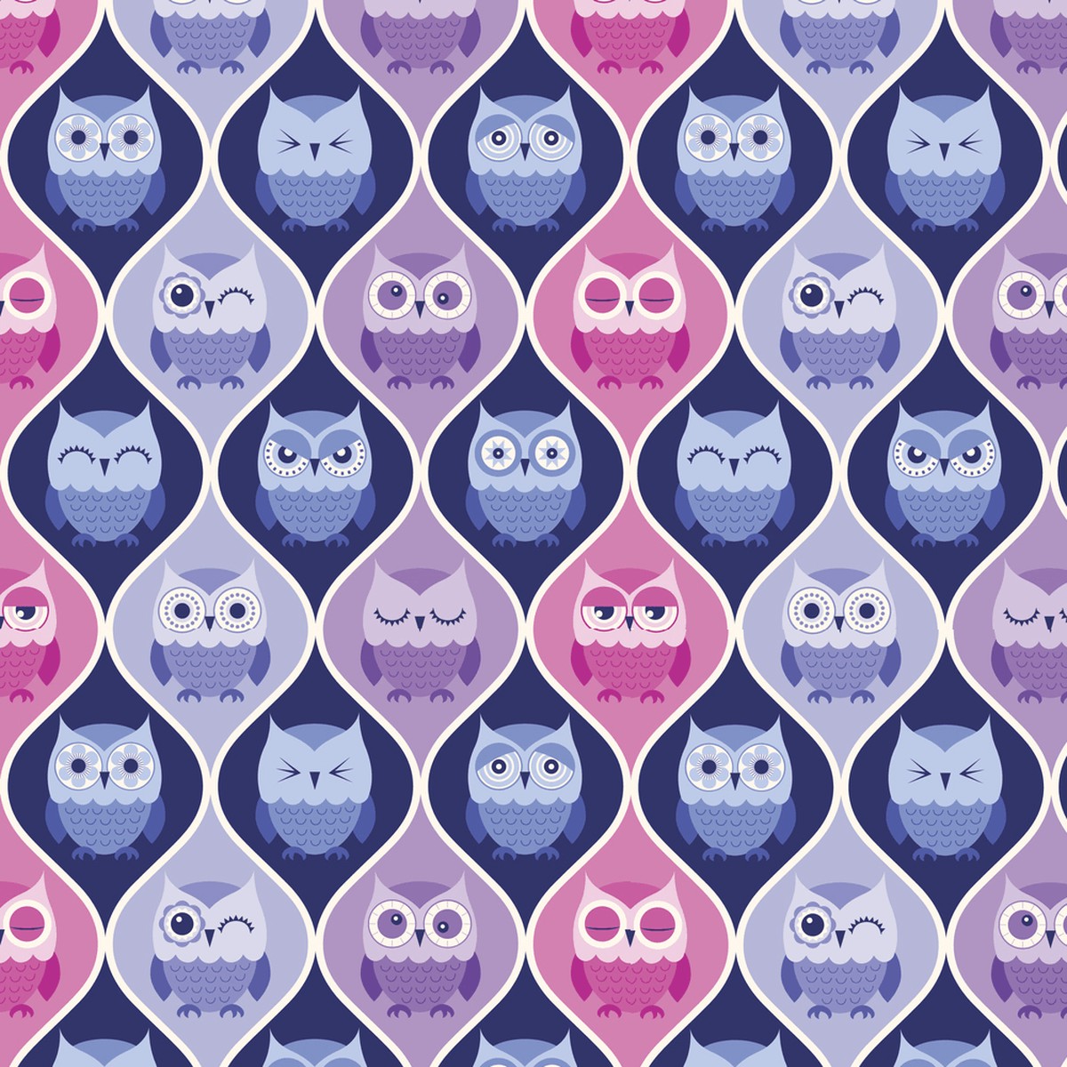 Quirky Owl Fabric - Multi