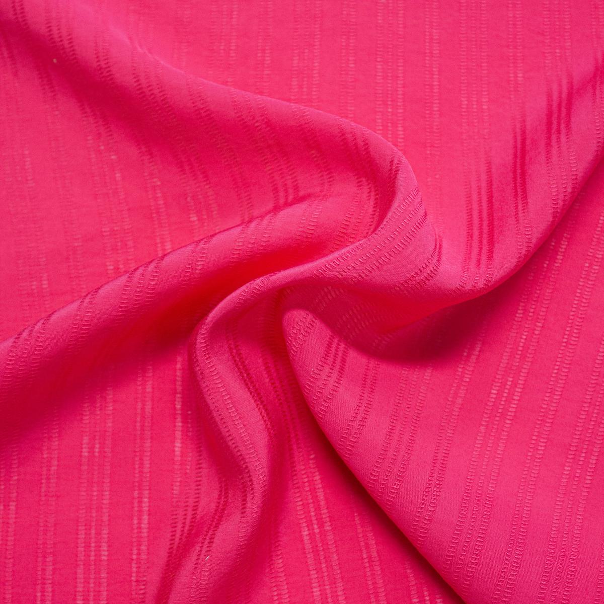 Rona Fuchsia Warn Striped Viscose Blend Fabric