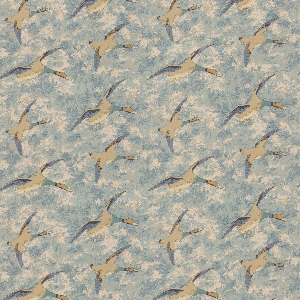 Forest Ducks Blue Fabric