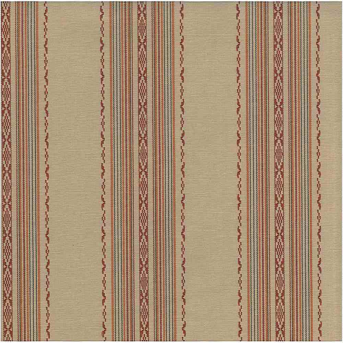 Ibiza Stripe Red Tan Laura Kiran Fabric