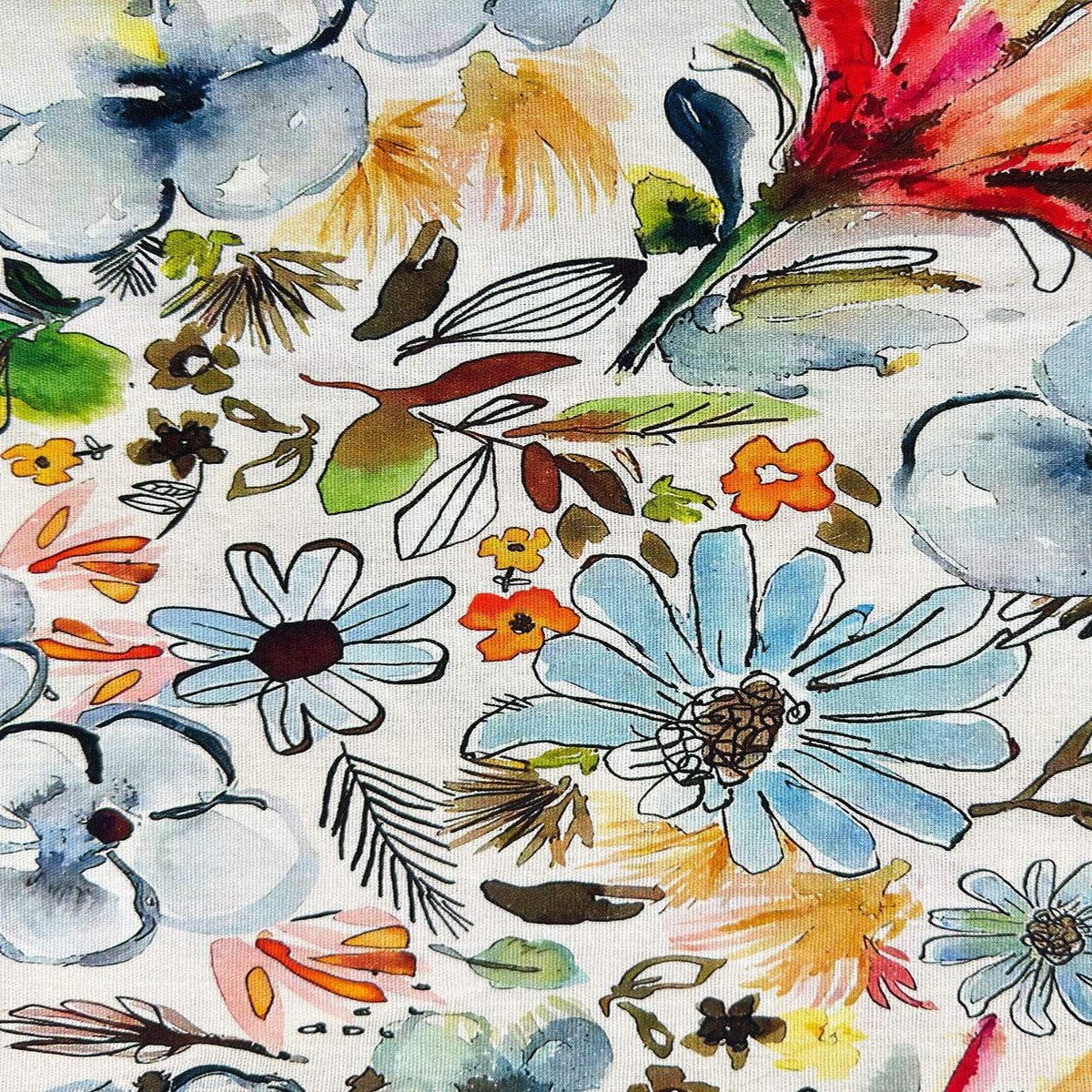 Palma Digital Sketch Floral Ecru / Multi