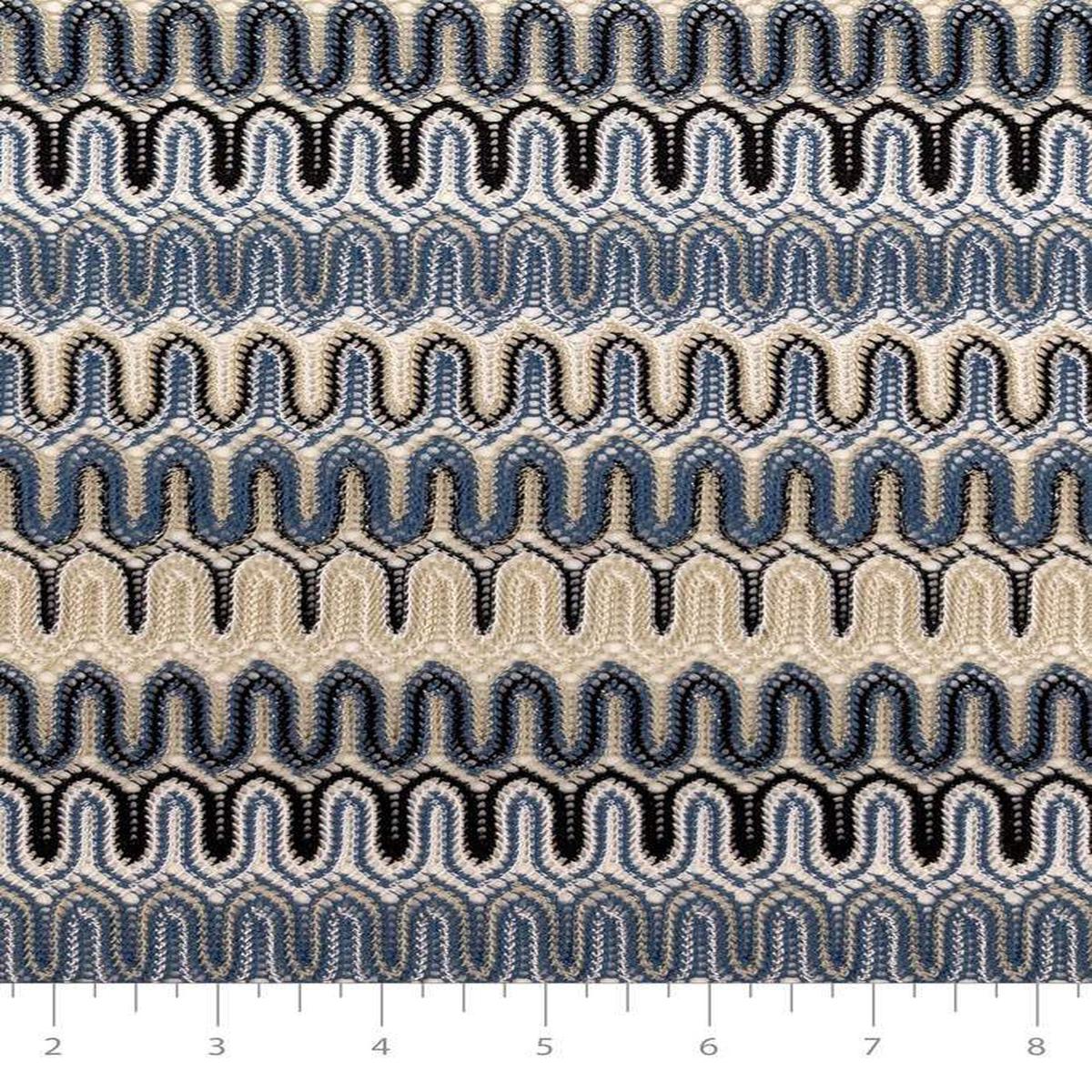 Metallic Crochet Lace Blue / Multi