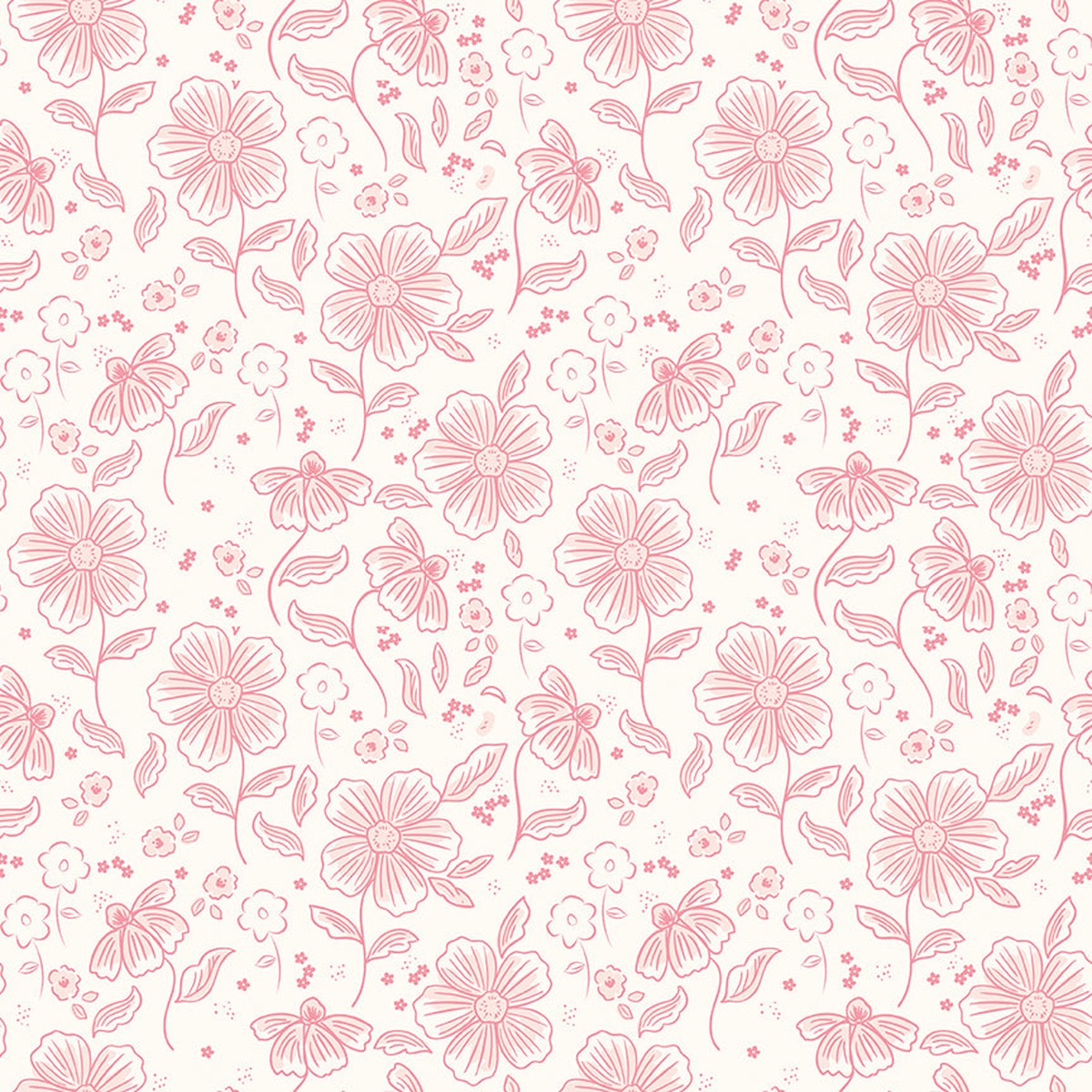 Fabric Riley Blake Cream Main Sweet Pink by the Quarter Yard C17410-CREAM