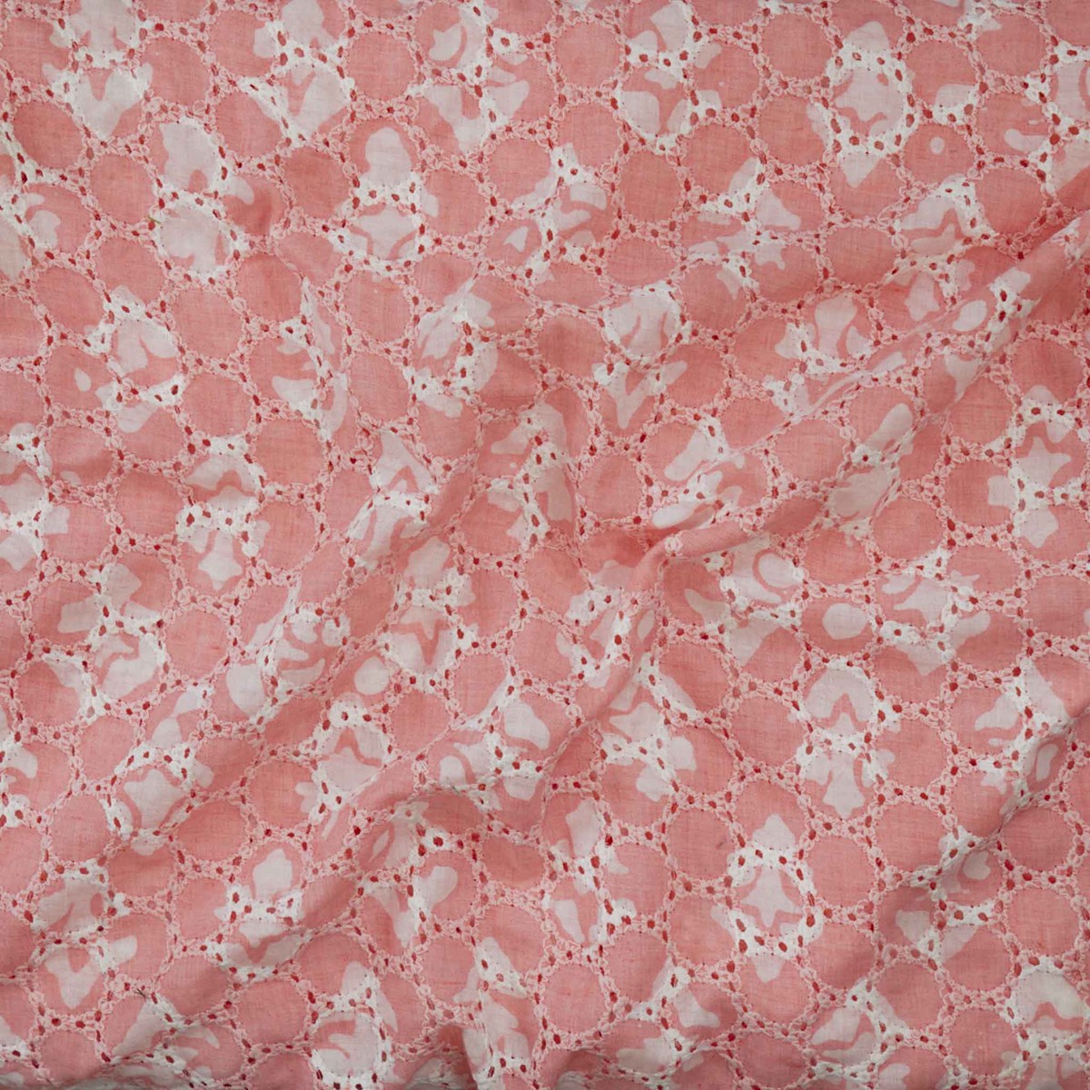 Hakoba With Batik Block Print Peach
