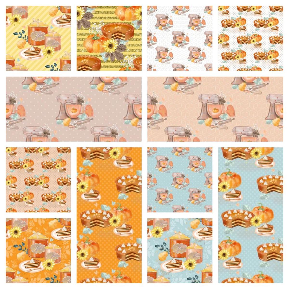 Pumpkin Pie Fabric Collection - 1 Yard Bundle