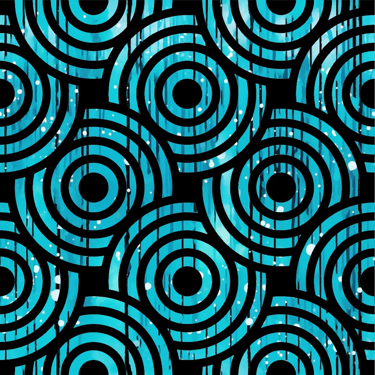Dripping Turquoise Liquid Pattern 15 Quilting Cotton Fabric