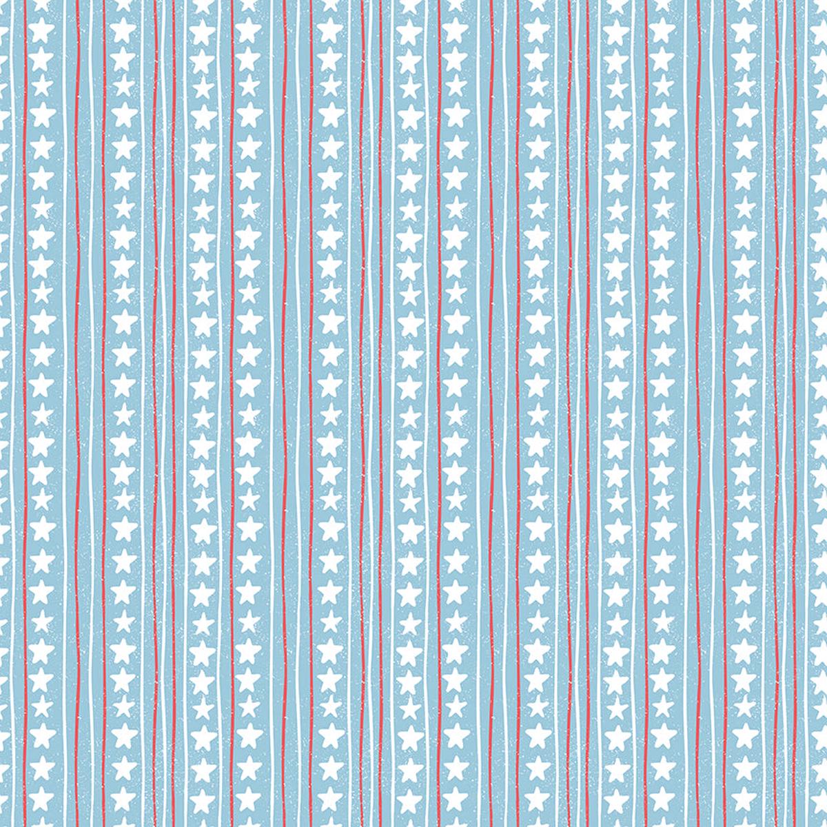 Fabric Riley Blake Blue Stars and Stripes Firework Fields by the Quarter Yard C17584-BLUE