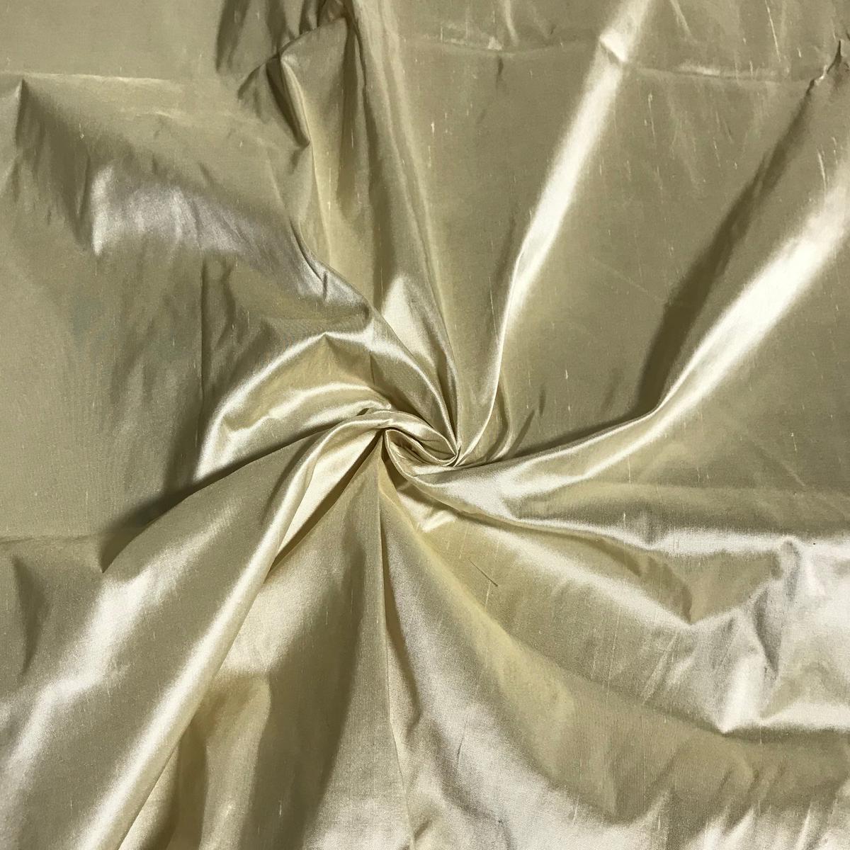 Pale Yellow - Silk Dupioni Fabric - By the Yard (54" wide)