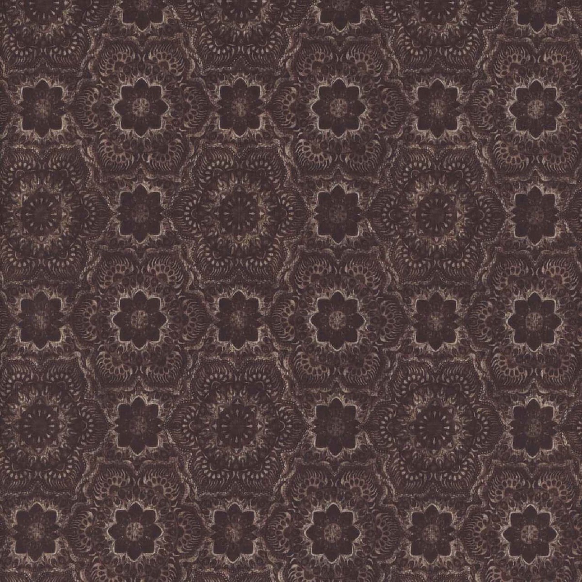 Queen Bee - Spice Flower Medallion - Charcoal 44" / 45" Fabric Per Yard
