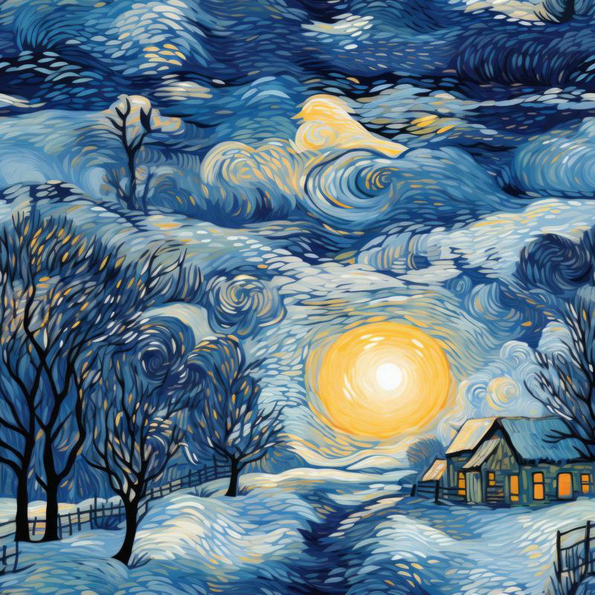 Winter Under the Dawn Pattern 18 Quilting Cotton Fabric