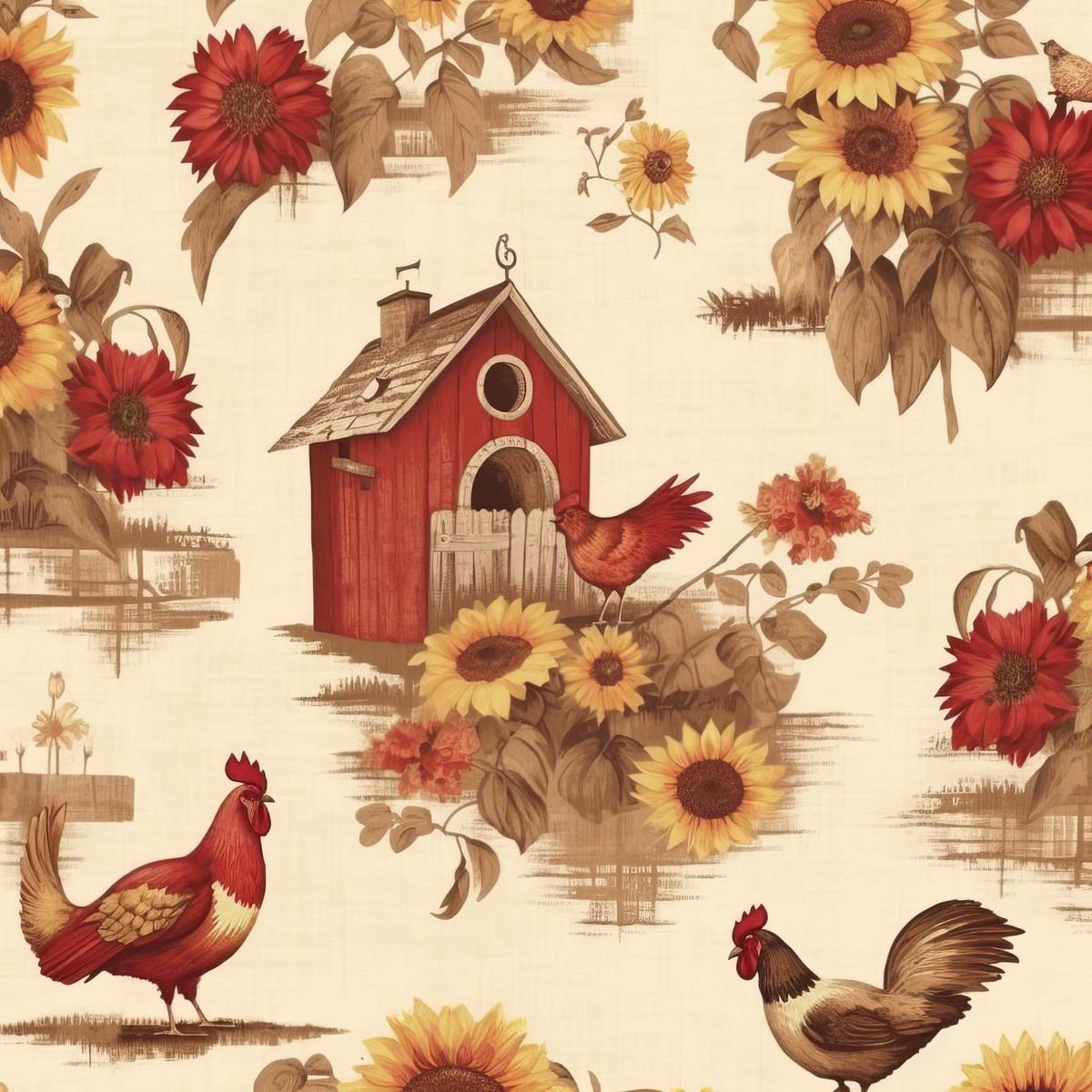 Farmhouse Charm Pattern 12 Quilting Cotton Fabric