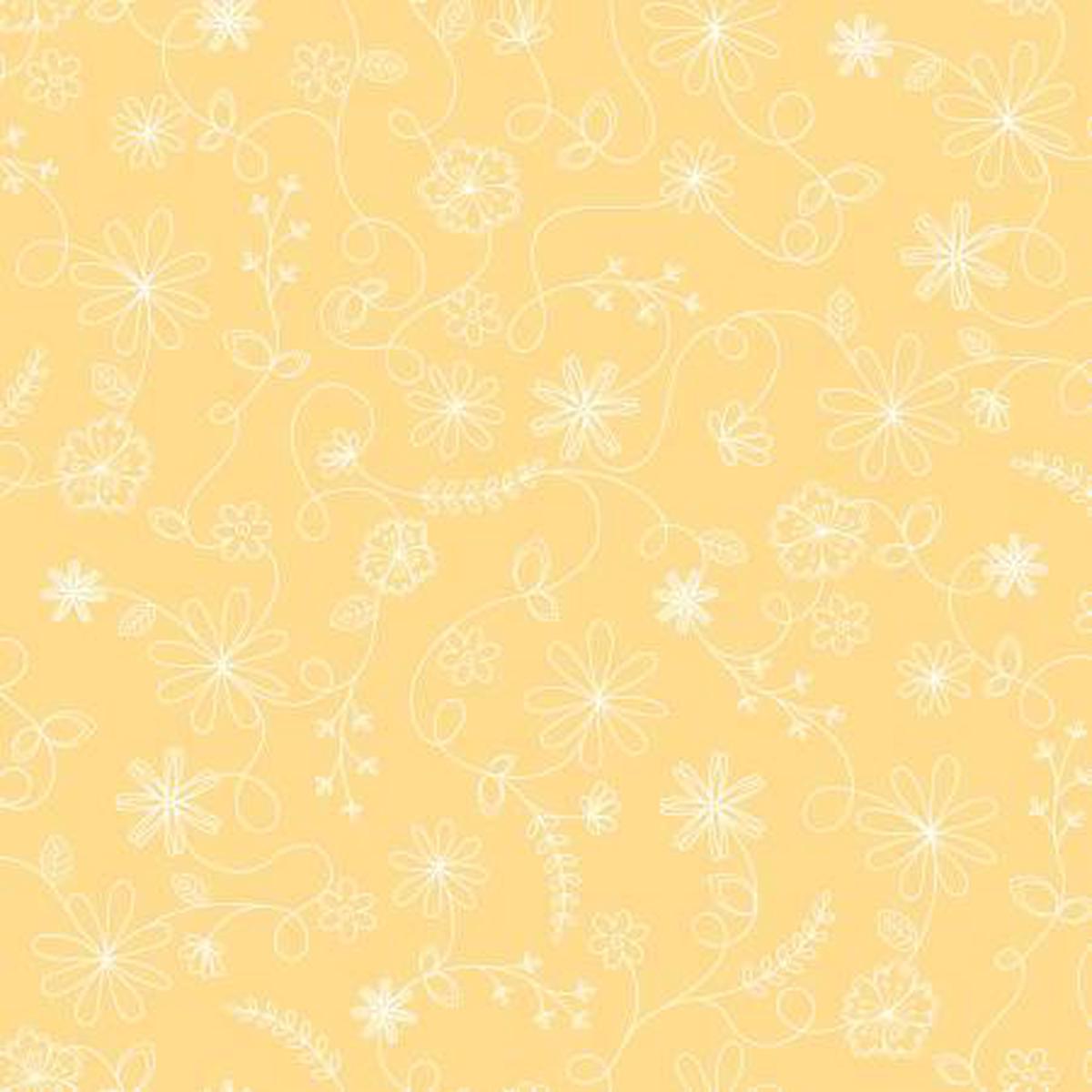 Kimberbell Basic Flannel - Yellow Swirl Floral - MASF8261 FLAN S2