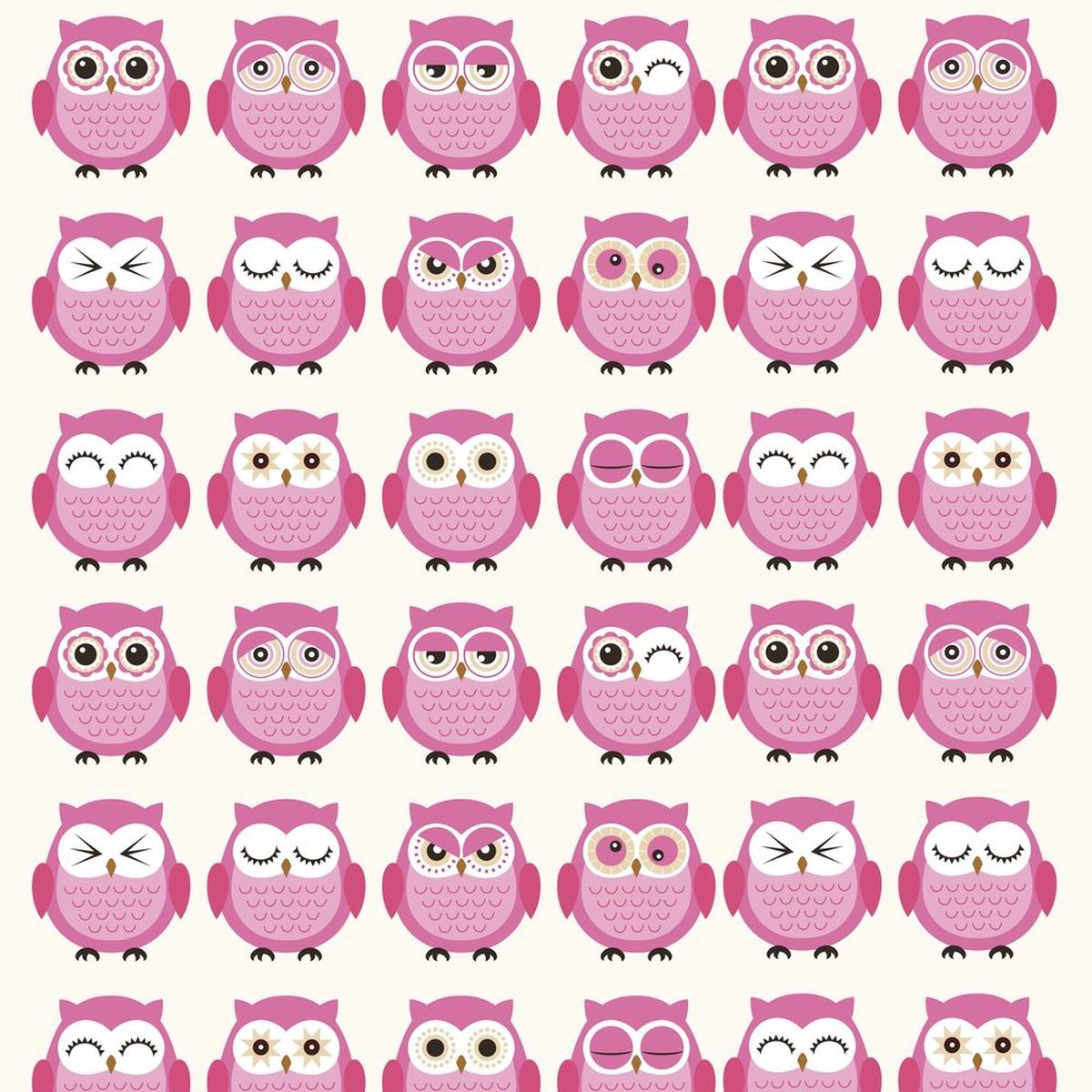 Sweet Owl Fabric - Pink