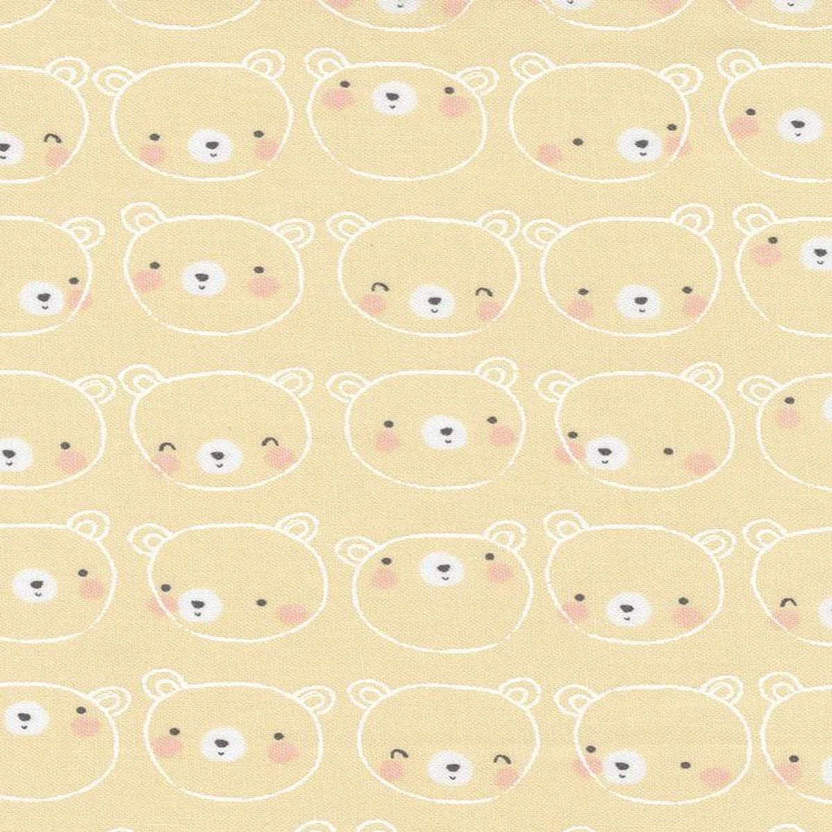 D Is For Dream Bear Face By Paper + Cloth For Moda Yellow