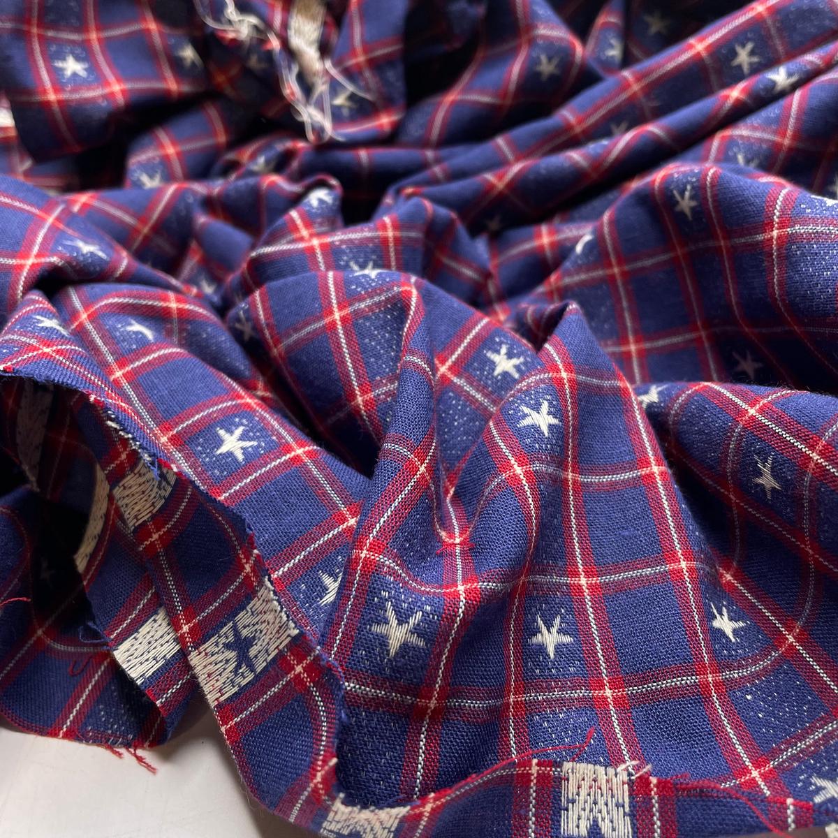 Stars Are Aligned - Cotton Blend Woven - Blue/Red Plaid - 2.5M Bundle