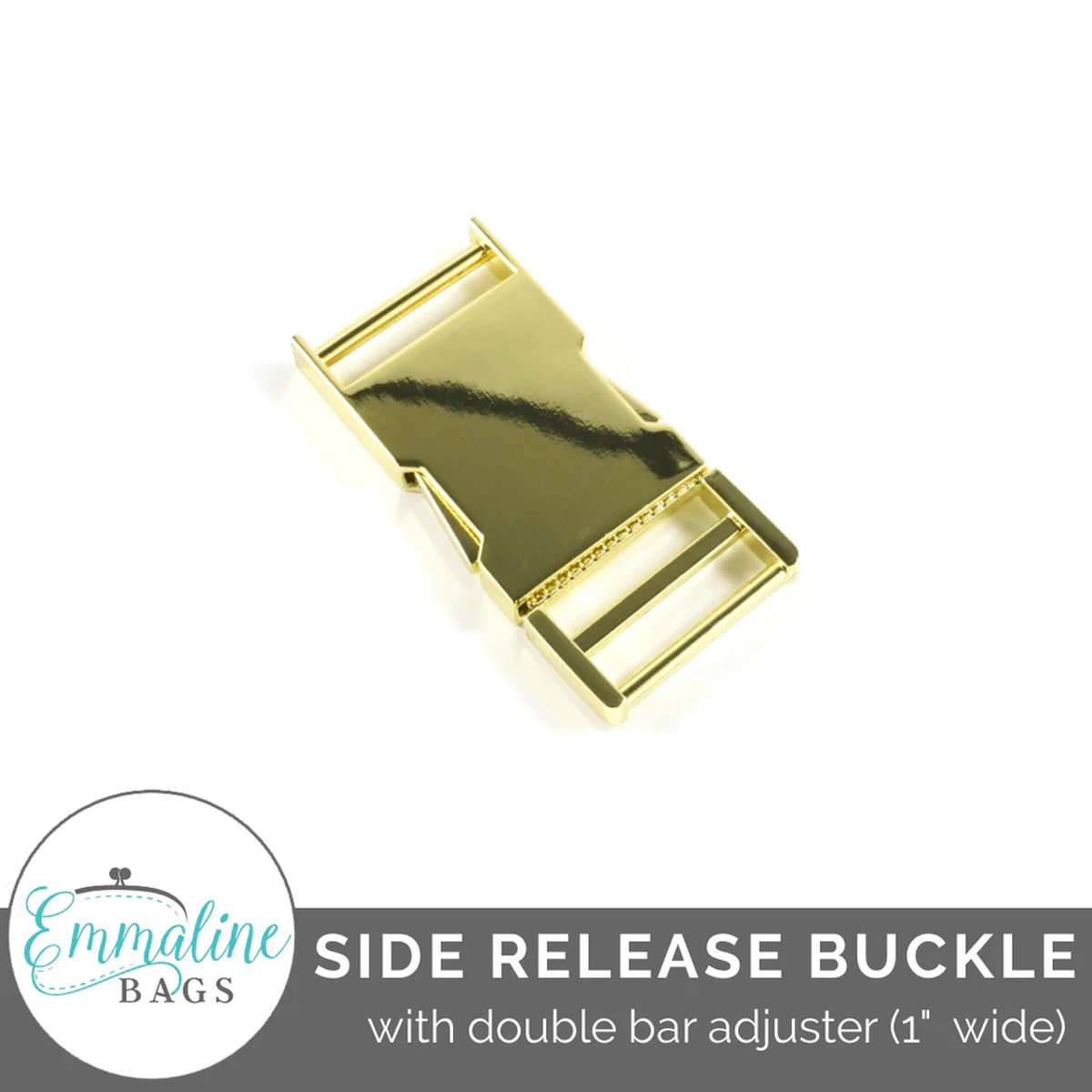 Emmaline Side Release Buckle: With Double Bar Adjuster - 1 (25 mm) Gold