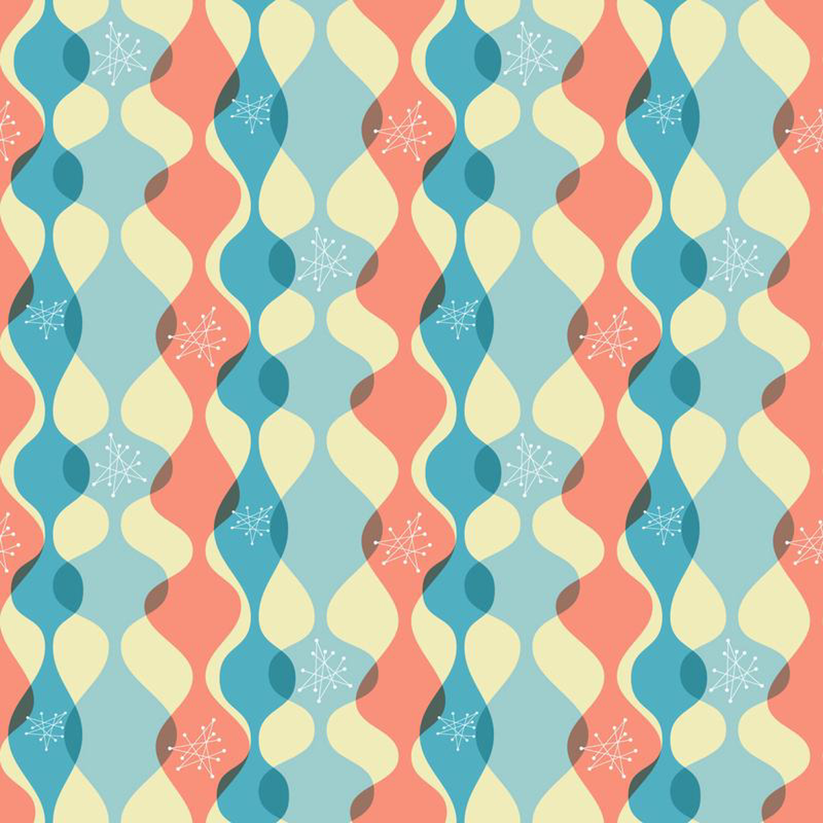 1950s Atomic Age Pattern 6 Quilting Cotton Fabric