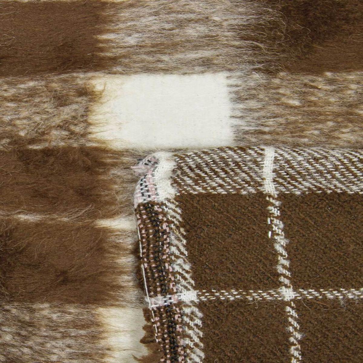 Brushed Plaid Coating Brown / Off White
