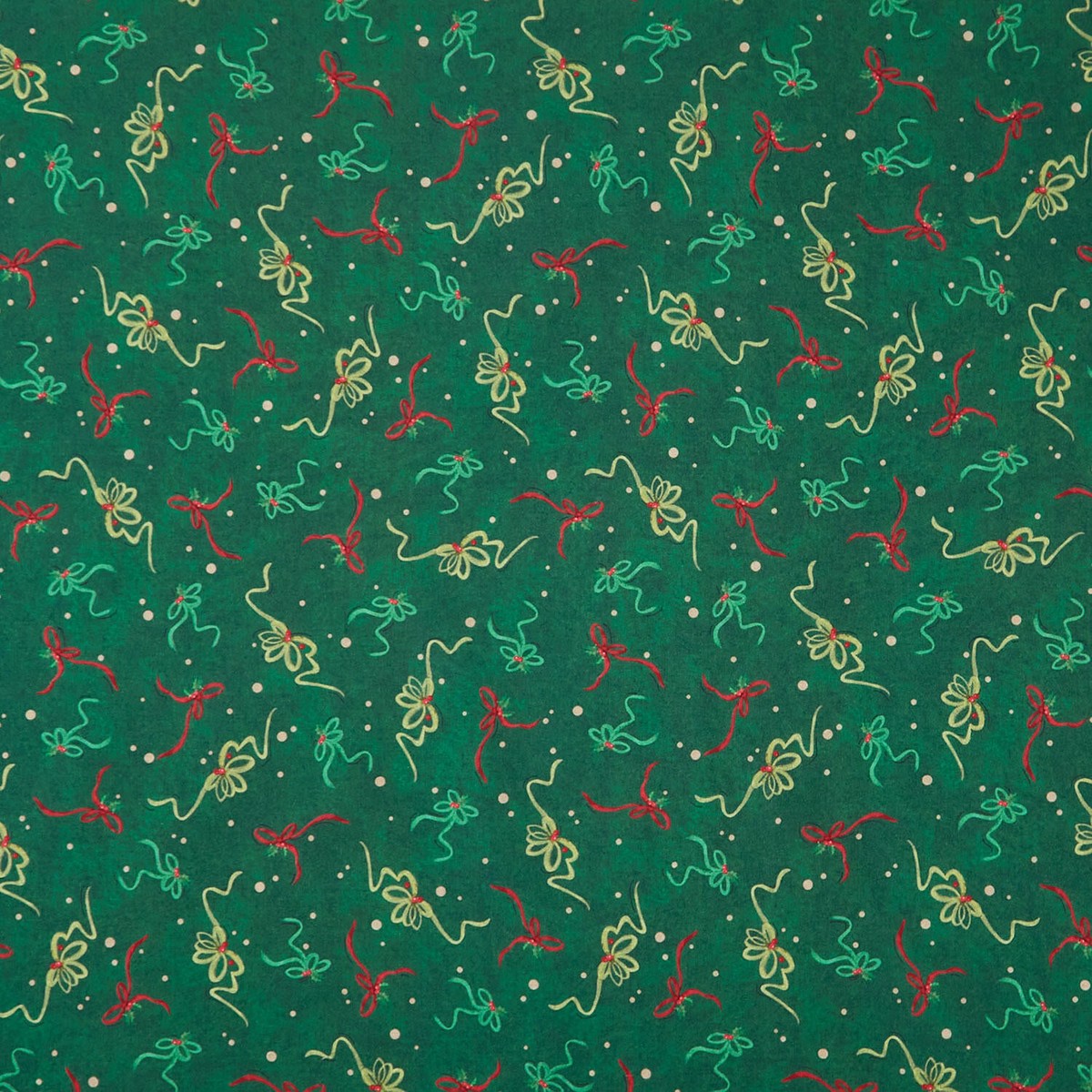 Merry Melody Vintage Bows - Dark Green Yardage