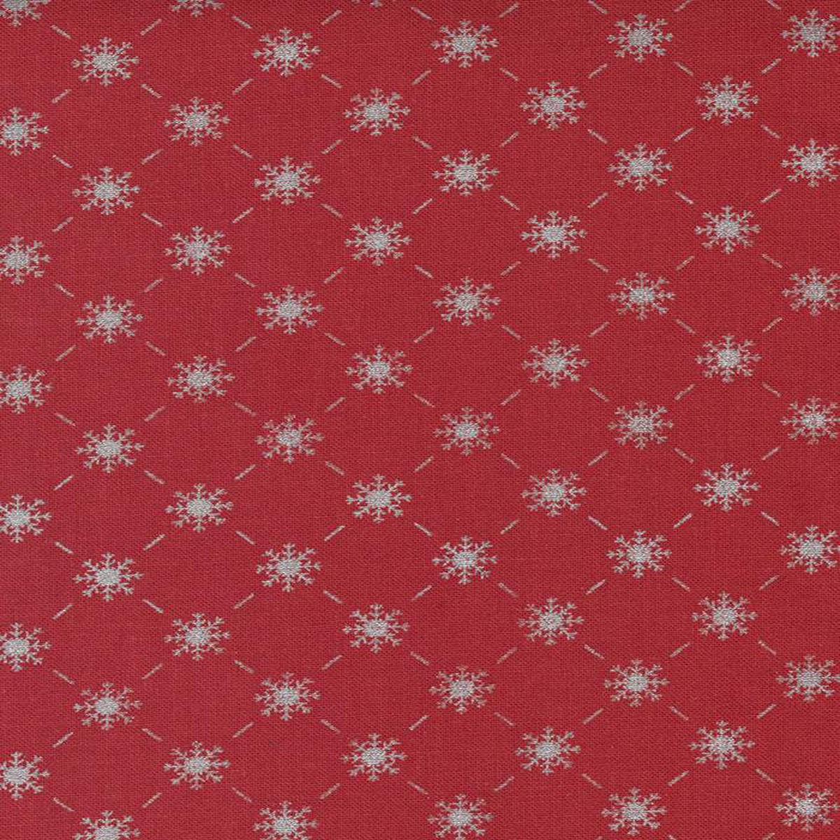 Merrymaking Bias Snowflake By Gingiber For Moda Candy Cane / Metallic
