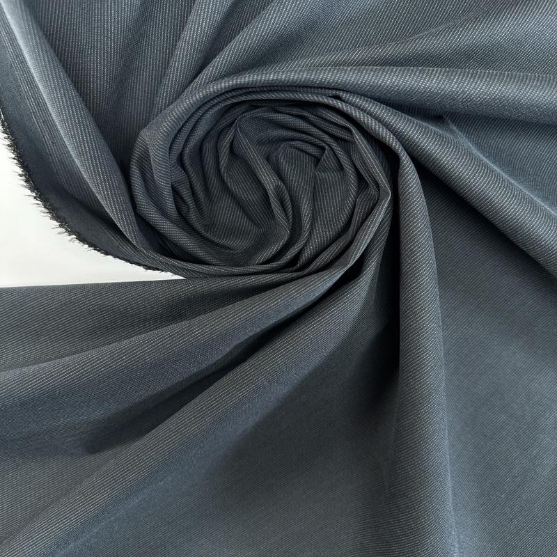 Striped Gray-Beige Polyester Blend Woven