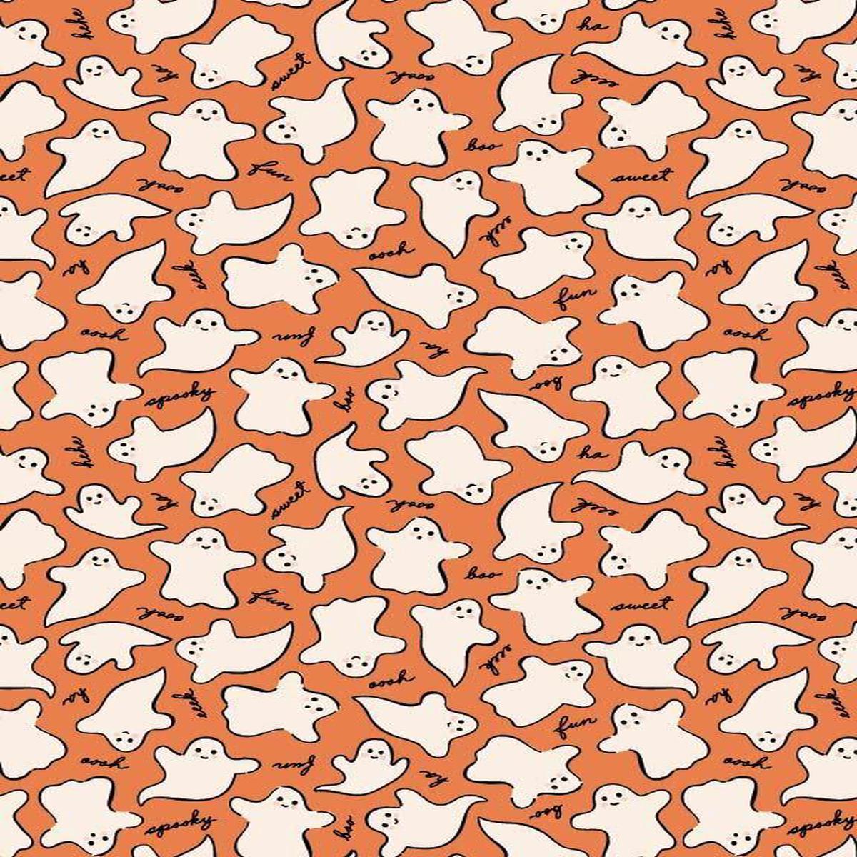 Sweet Tooth Eek's & Boo's By Elea Lutz For Poppie Cotton Orange