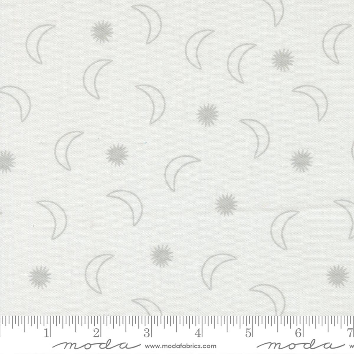 To the Moon and Back Quilt Fabric - Moon and Stars in Dove Gray - 25904 11