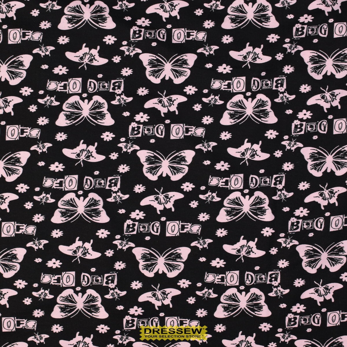 Bug Off Flannelette Black / Pink