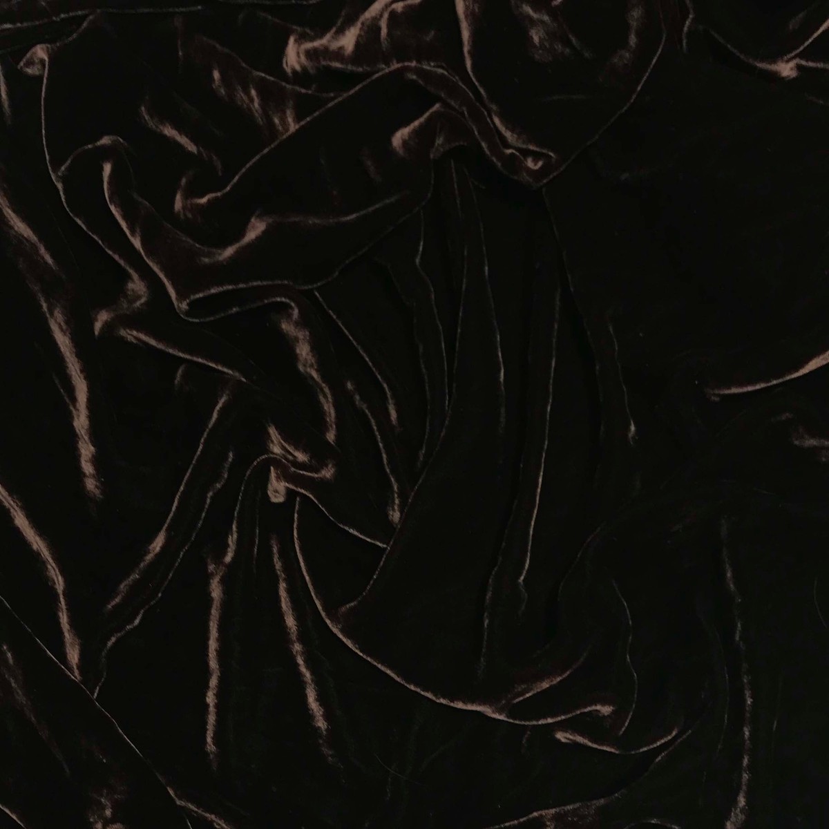 Dark Chocolate Brown - Hand Dyed Silk Velvet