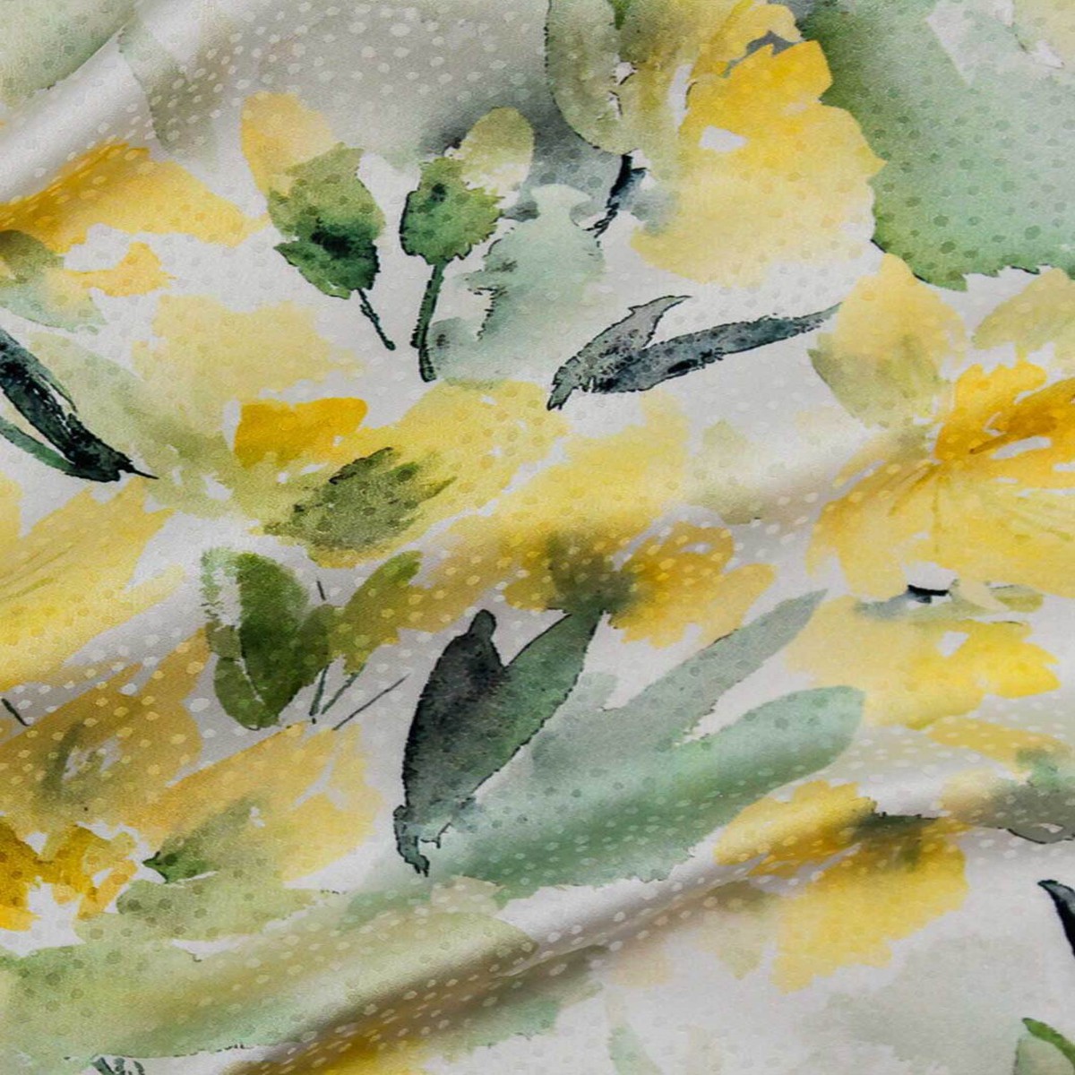 Digital Floral Jacquard White / Yellow / Green