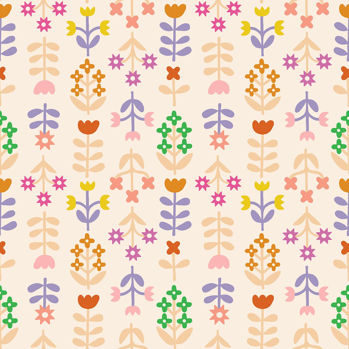 Meadow Florals in Natural Favorite Flowers (14 yard)