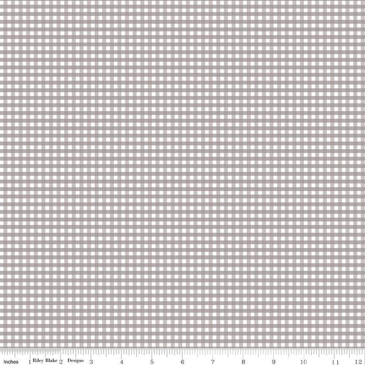Fabric Riley Blake Basics Gray 1/8" Ginghams by the Quarter Yard C440-40-GRAY