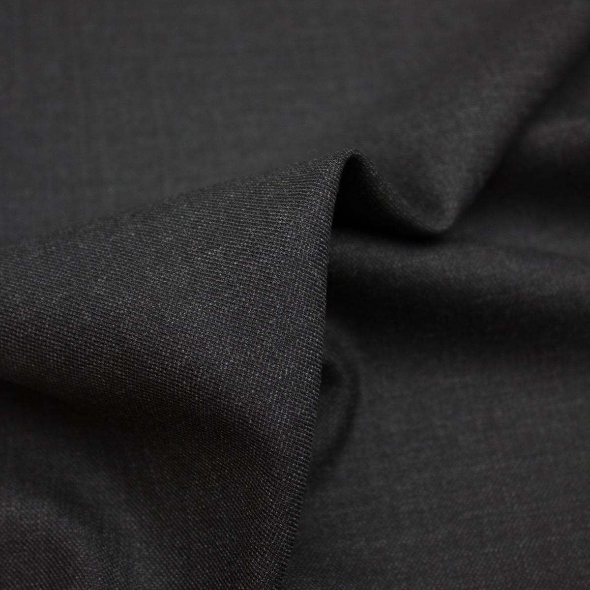 Geoffrey Dark Grey Virgin Wool Twill Fabric