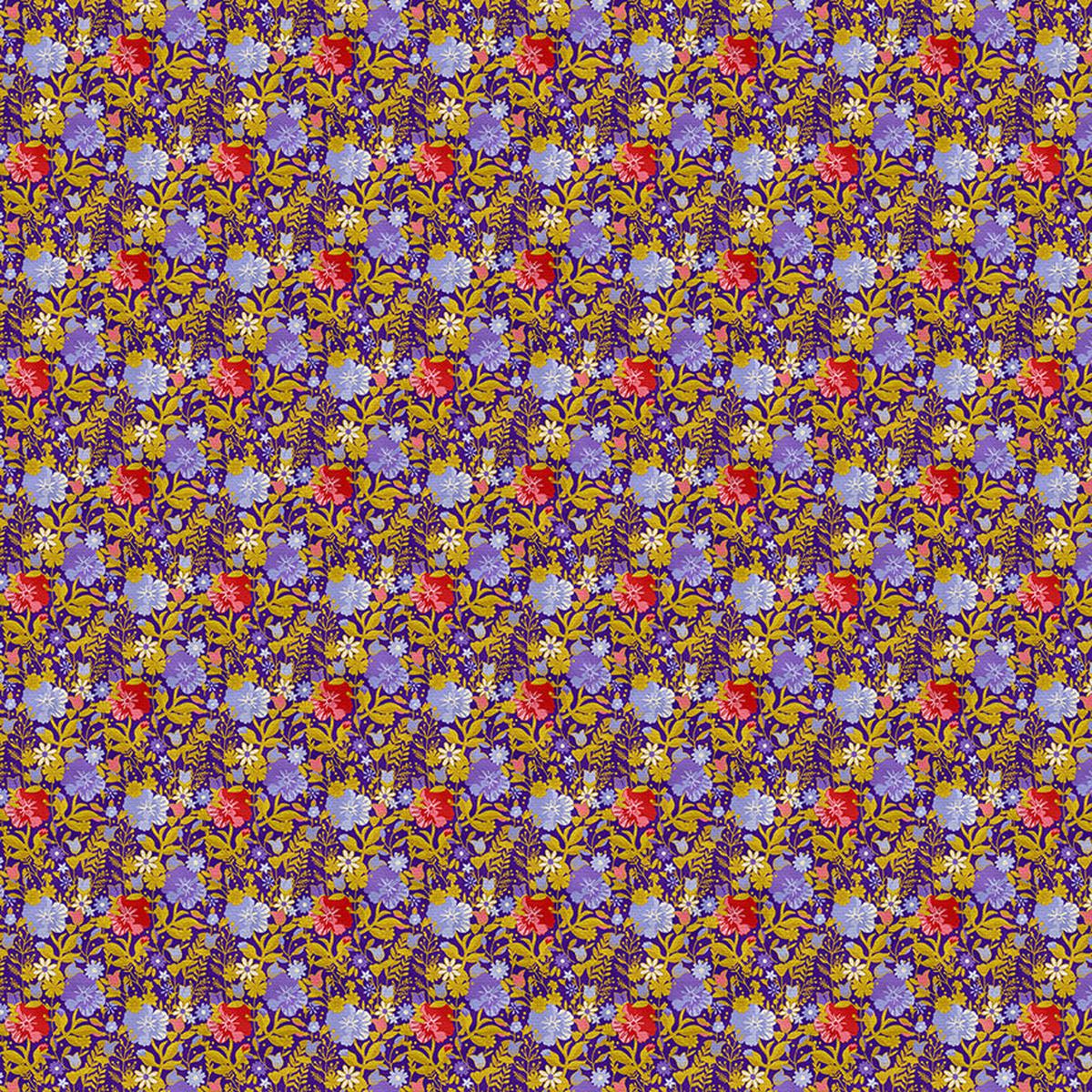 Petite Petals Bouquet - Blue - Quilting Cotton